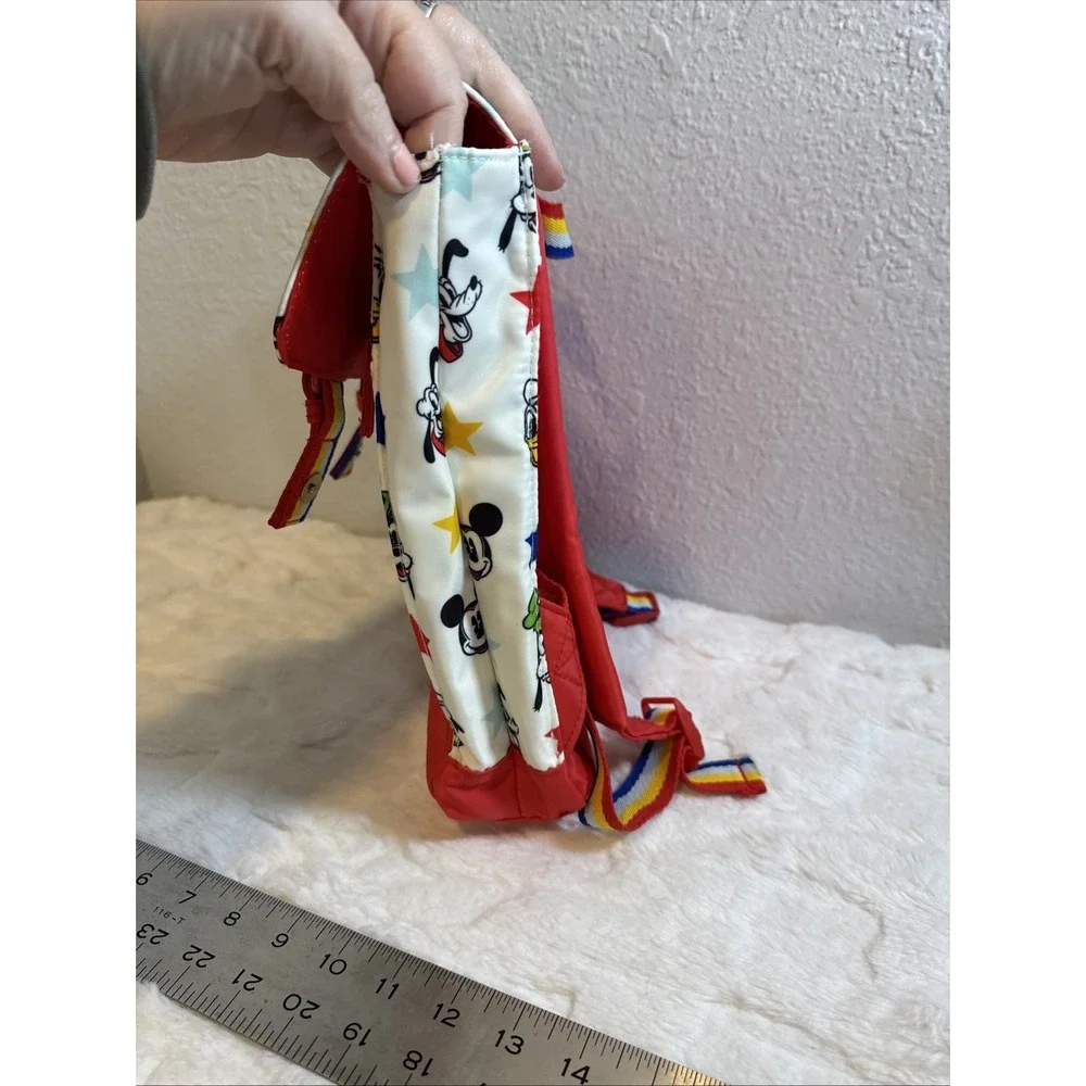 Disney Mickey Mouse Friends Kids Backpack White Red Stars Rainbow Straps Bag